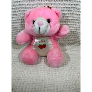 Soft Things Plush Teddy Bear Kids Small Pink Excellent Strawberry Embroidery